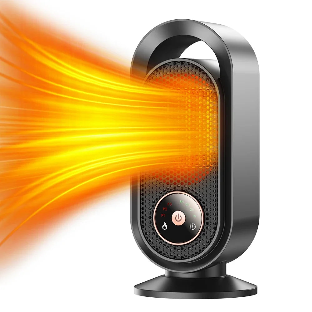 Calefactor Eléctrico Portátil 1000W - Mini Calefactor de Sobremesa con Aire Caliente Inteligente, Calentador Rápido para Hogar, Dormitorio y Oficina en Invierno