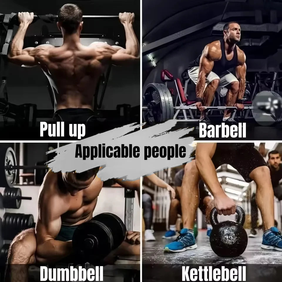 Ganchos para Levantamiento de Pesas - Heavy Duty | Agarre Antideslizante y Correas Ajustables para Dominadas y Powerlifting