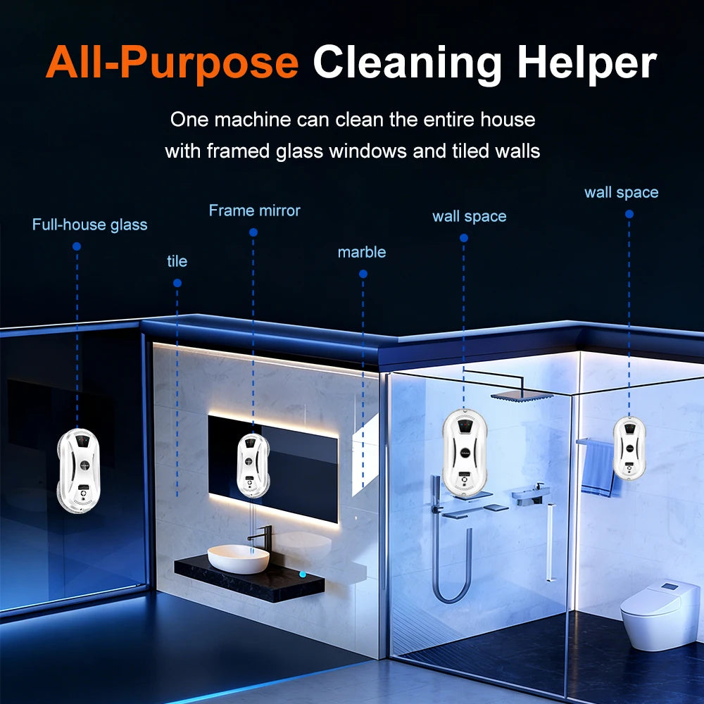 PuRuiKai: robot aspirador ultradelgado, robot limpiacristales, limpiacristales eléctrico con mando a distancia para el hogar