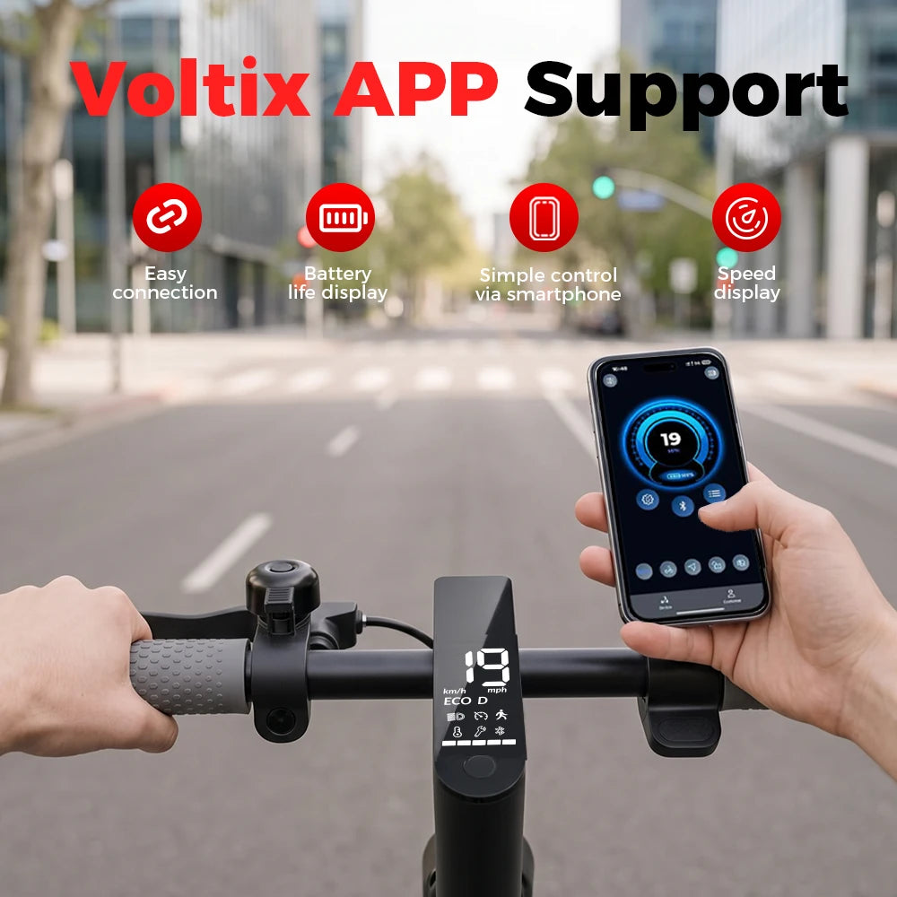 iScooter W3C de 8,5 pulgadas, con batería de 36 V y una autonomía de 22–30 km, tracción trasera, neumáticos de aire y freno eléctrico trasero integrado en el buje.