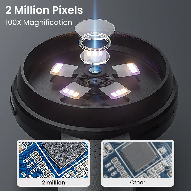 Microscopio digital portátil 2,8" IPS HD 1080P 100x para reparaciones electrónicas y joyería