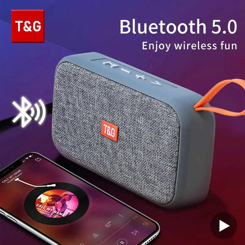 T&G: Altavoz inalámbrico Bluetooth, miniradio portátil FM, resistente al agua, pequeño subwoofer, caja de sonido, altavoz para música, altavoz para ordenador, PC, AUX, caja de sonido
