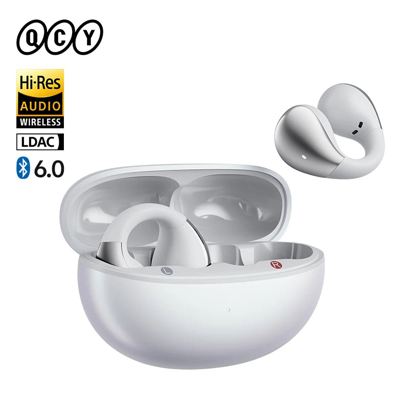 QCY Crossky C30S:  inalámbricos, Bluetooth 6.0, con clip, audio de alta resolución LDAC, conexión dual, 40 horas de autonomía e impermeabilidad IPX5